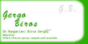 gergo biros business card